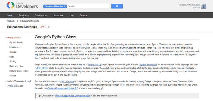 Google's Python Class - Educational Materials — Google Developers