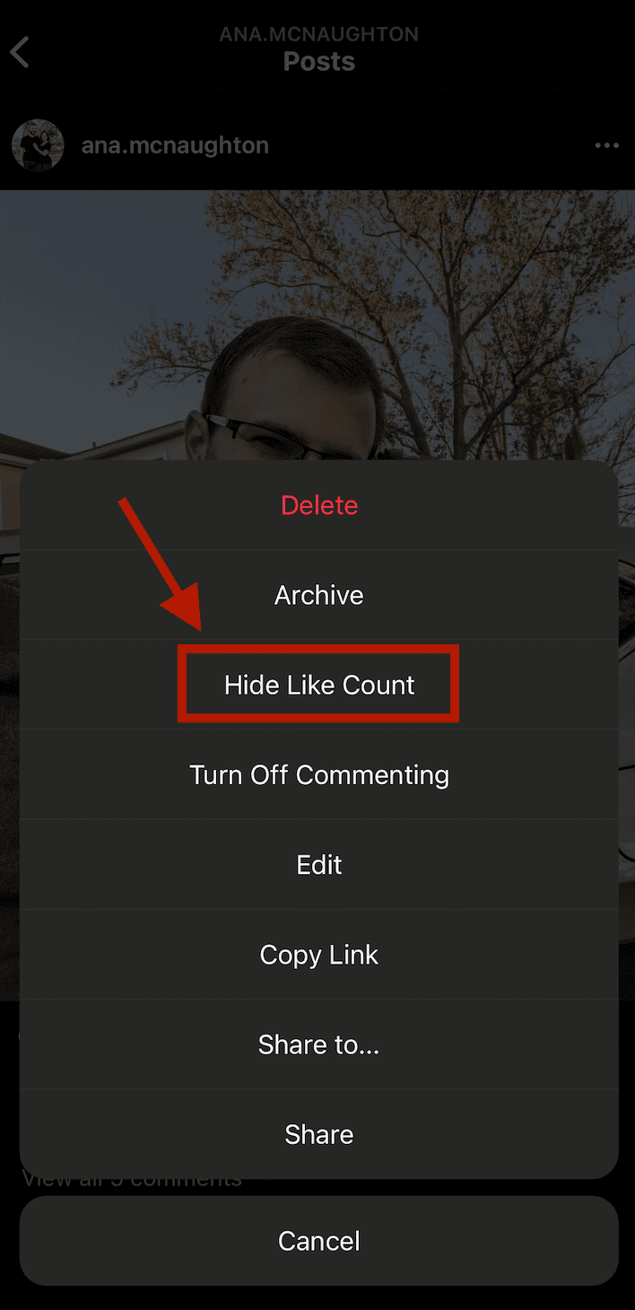 instagram hide like count