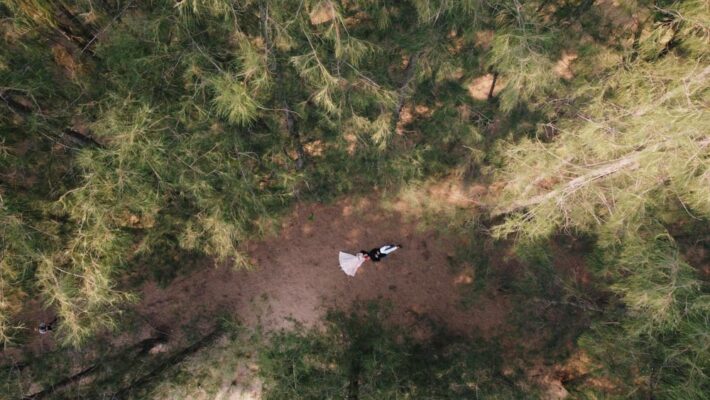 Aerial Prewedding photo indian karnjanaburi