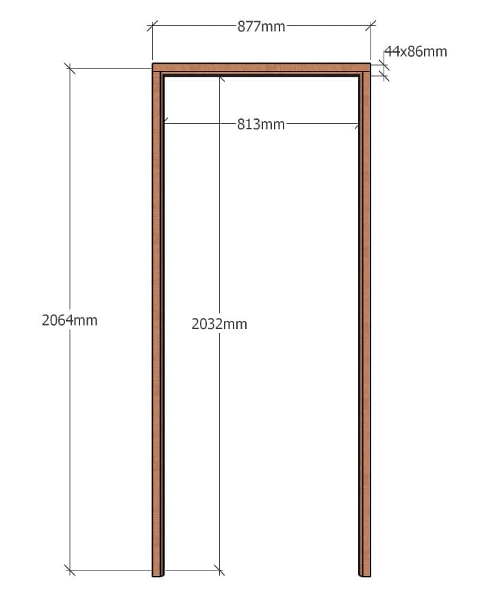 Meranti Single Door Frame Standard size 813 x 2032 Profile Size 44 x 86