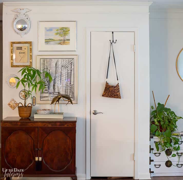 Foyer cabinet and art wall