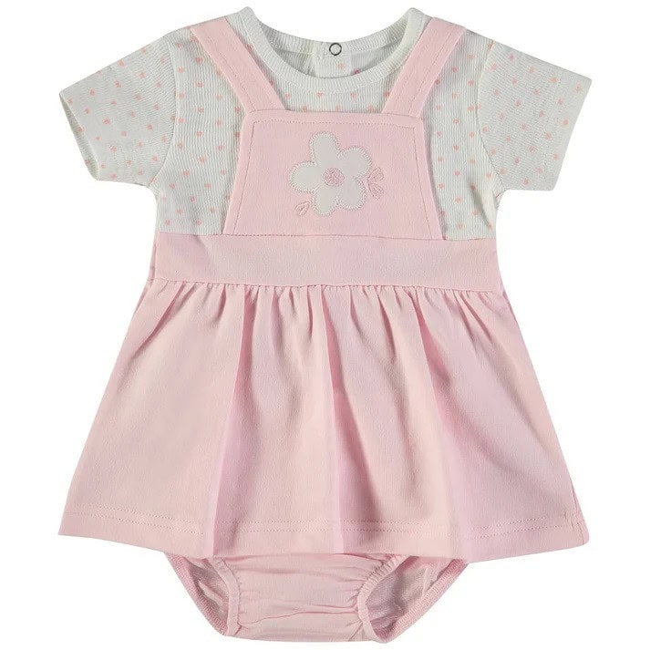 Vestido rosa para bebé braguita cubrepañal BABYBOL