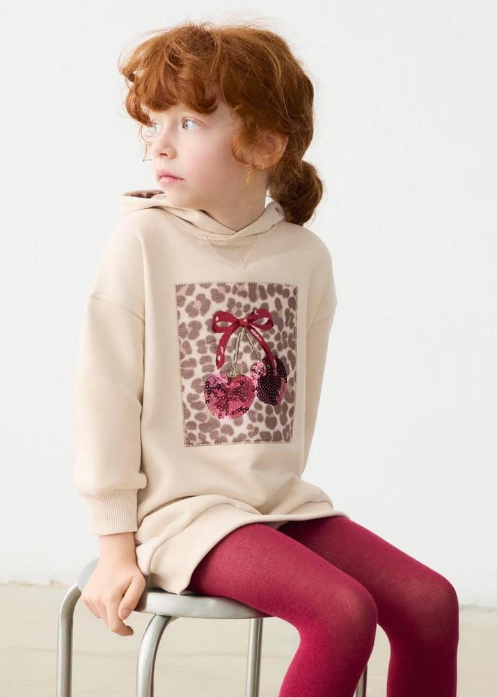 Vestido felpa con capucha cerezas Tofu MAYORAL