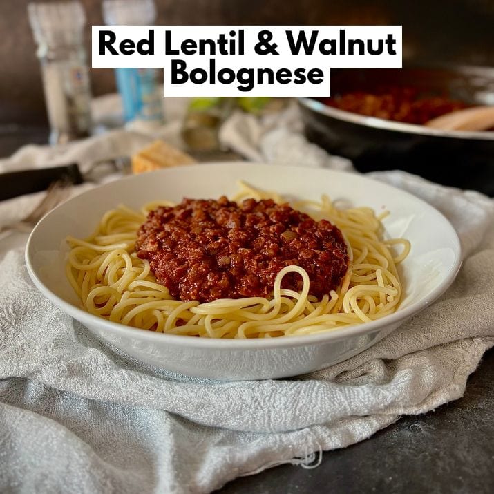 Red Lentil and Walnut Bolognese.