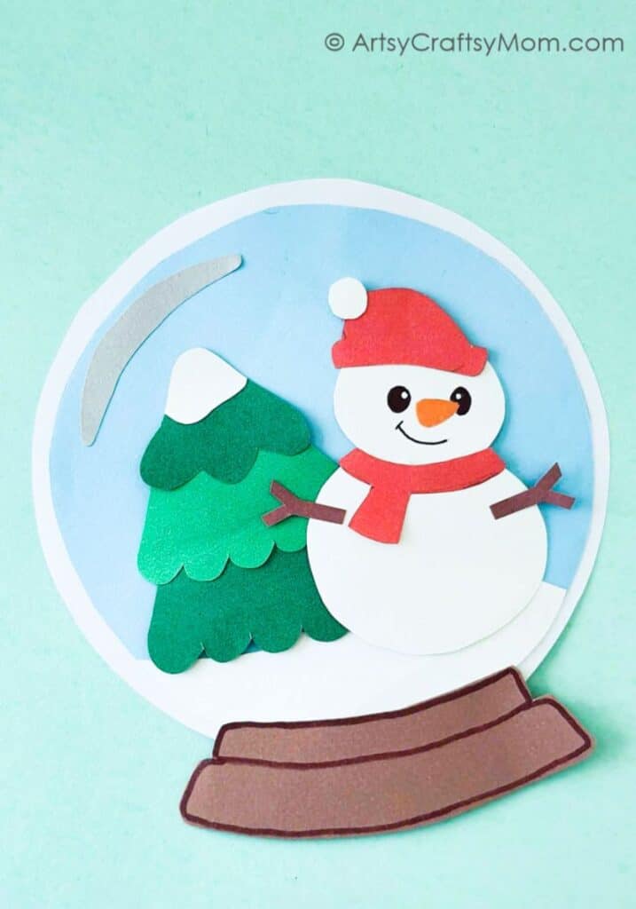 snowman and snow covered tree craft