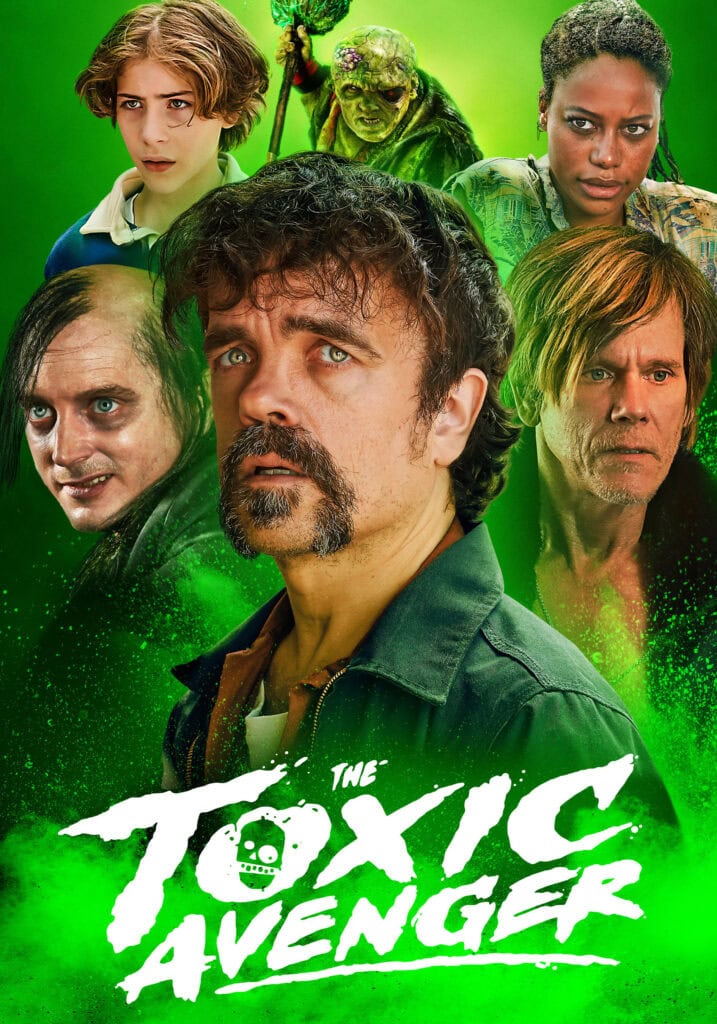 Colorful poster featuring superhero characters.Toxic Adventure