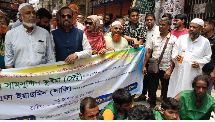 ডিএসসিসি ৬৫ নং ওয়ার্ডে নালা নর্দমার ময়লা অপসারণ কাজ উদ্বোধন।