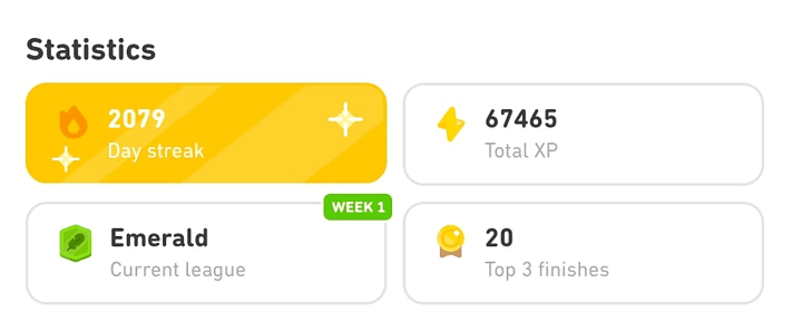 Duolingo lesson screenshot showing streak