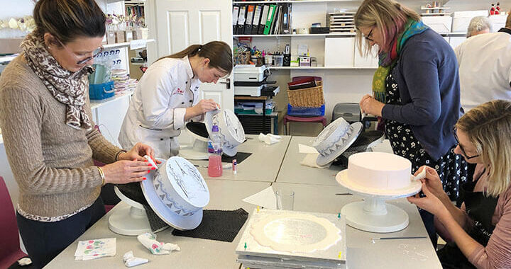 Group working on sides of royal