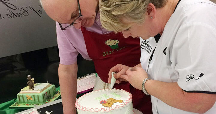 Me writing with student