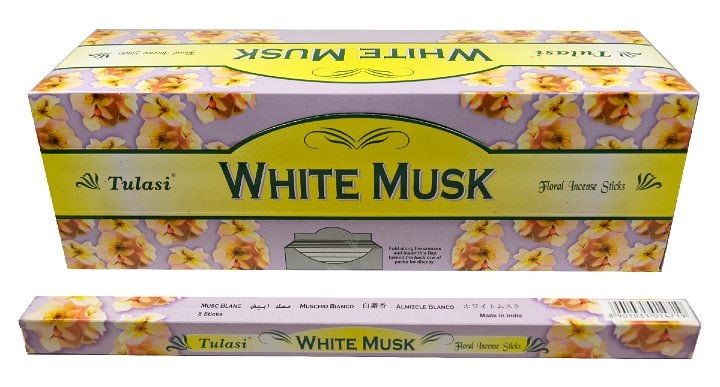 Encens Tulasi Musc Blanc 8 bâtonnets