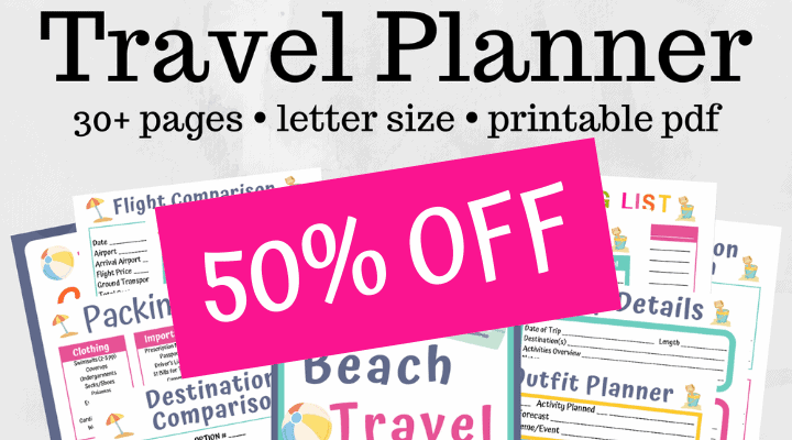 printable beach travel planner