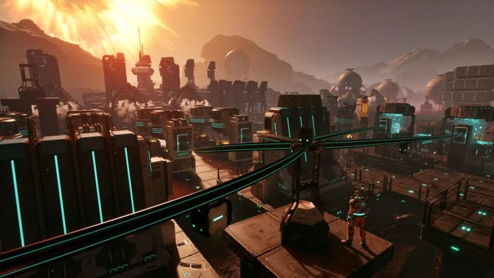 Ob mit Plattformen oder mit Transportschienen: Du musst in StarRupture Strom-Strukturen mit dem Rest verbinden.