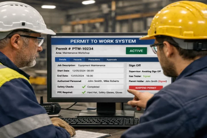 Workers operating a permit to work system