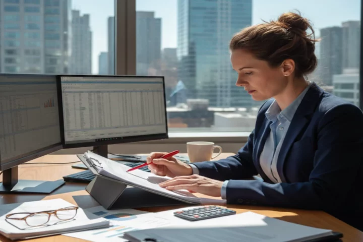 Auditor verifying actions