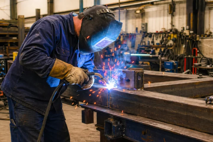 Welder operating under a hot work permit