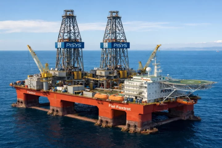 Double Derrick semi-submersible drilling vessel