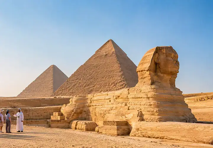 Giza Pyramids and Sphinx during the 2 Days 1 Night Cairo Tour Package
