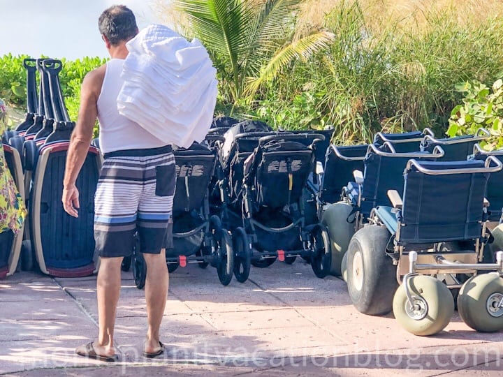 Strollers wagons and wheelchairs on Castaway Cay