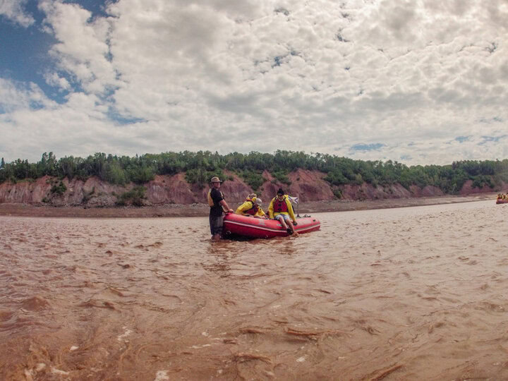 Tidal bore rafting in Nova Scotia, Canada