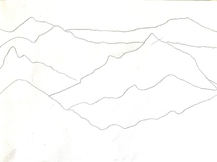 mountain mural sketch