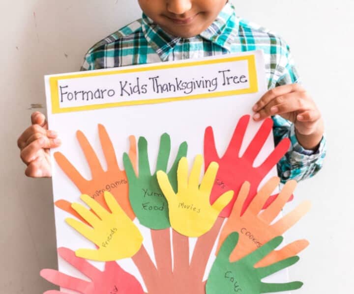 handprint ideas for thanksgiving tree craft for kids using papercraft