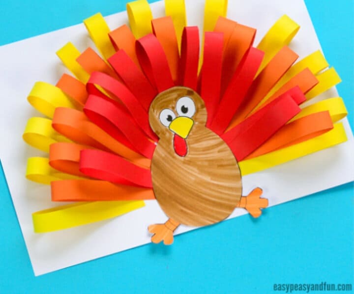 paper craft featuring a turkey