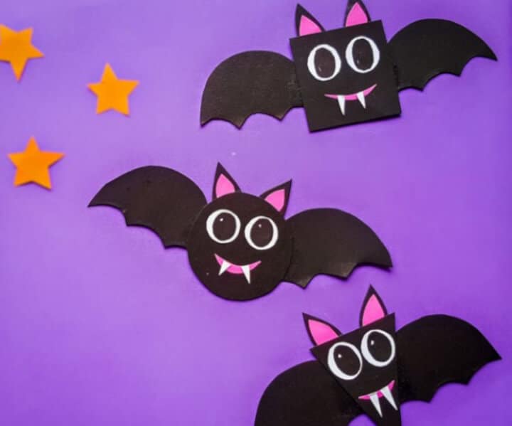 Bat shape craft Halloween inspired made with paper