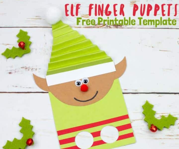 Christmas craft idea, elf finger puppet