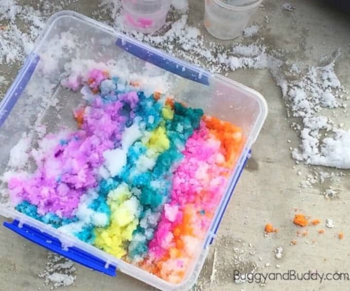 insta snow recipe for sensory play for kids