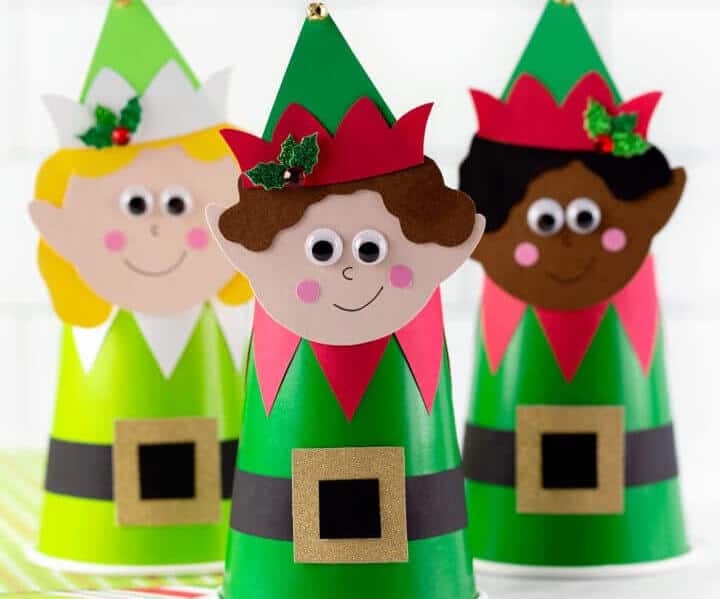 Elves craft for kids using paper cups