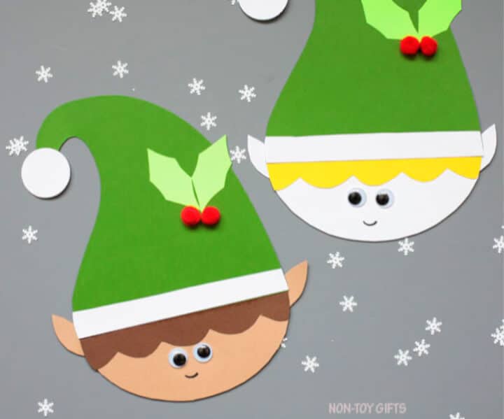 papercraft elf Christmas DIY craft for kids