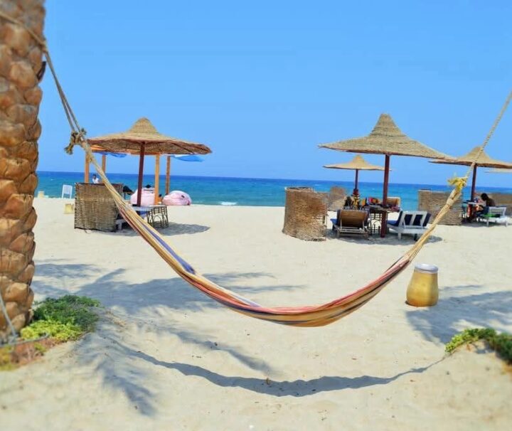 Abu Dabbab Schildkröten Bucht in Marsa Alam mit Sandstrand und klarem Wasser, ideal zum Schnorcheln mit Meeresschildkröten