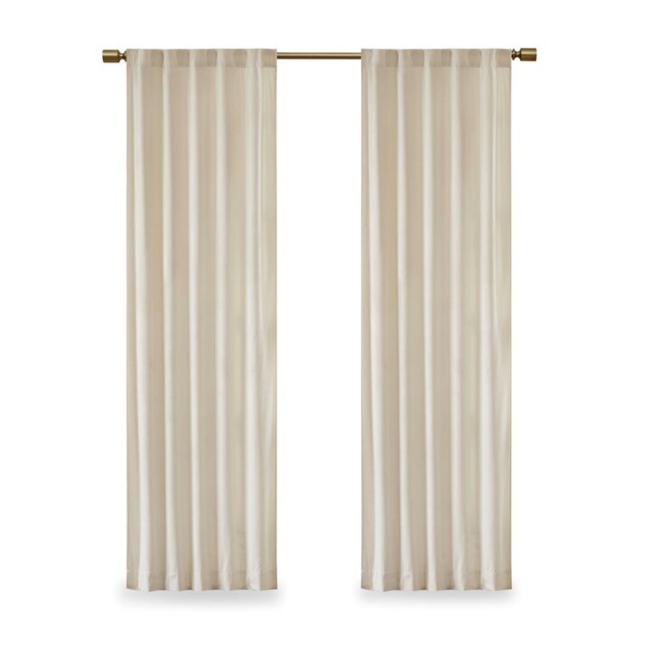 510 Design Colt Room Darkening Poly Velvet Rod Pocket/Back Tab Curtain Panel Pair in Ivory, 37x63" 5DS40-0151 - Image 4