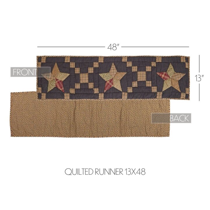 Arlington Runner Quilted Patchwork Star 13x48 - Image 6