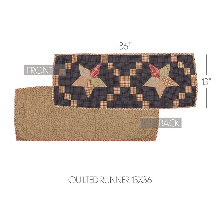 Arlington Runner Quilted Patchwork Star 13x36 - Image 5