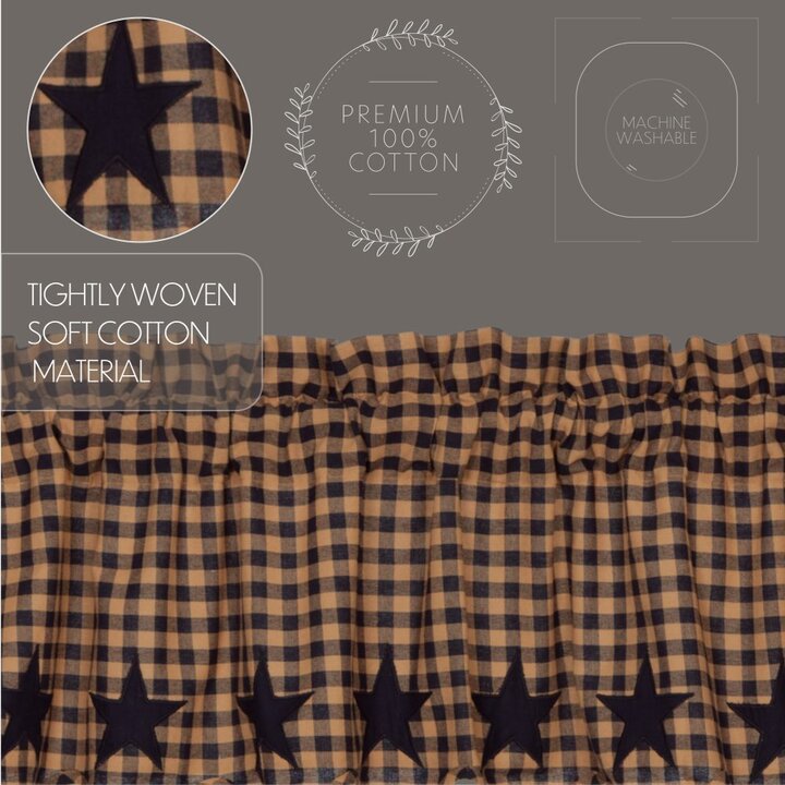 Navy Star Scalloped Prairie Short Panel Set of 2 63x36x18 - Image 5