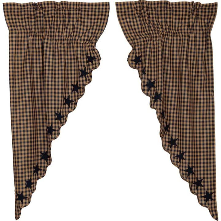 Navy Star Scalloped Prairie Short Panel Set of 2 63x36x18 - Image 2