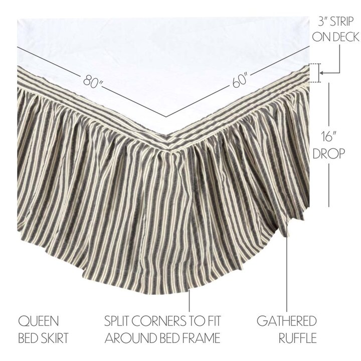 Ashmont Queen Bed Skirt 60x80x16 - Image 4