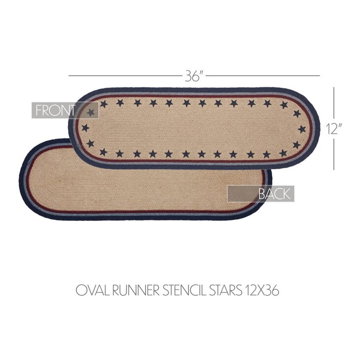 My Country Oval Runner Stencil Stars 12x36 - Image 4