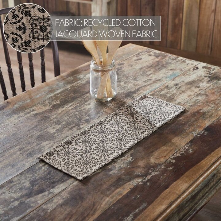 Custom House Black Tan Jacquard Runner 8x24 - Image 5