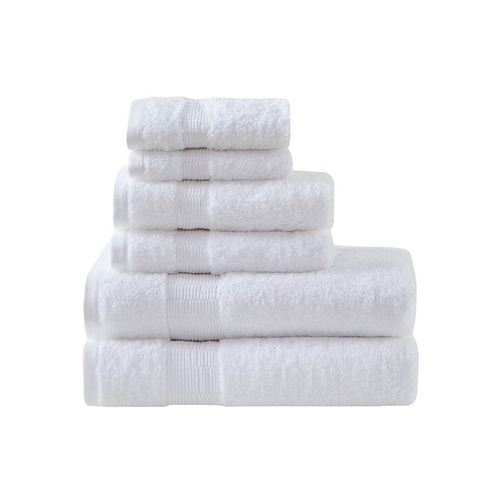 Madison Park Signature Luce 100% Egyptian Cotton 6 Piece Towel Set in White, 6-Piece MPS73-425 - Image 2