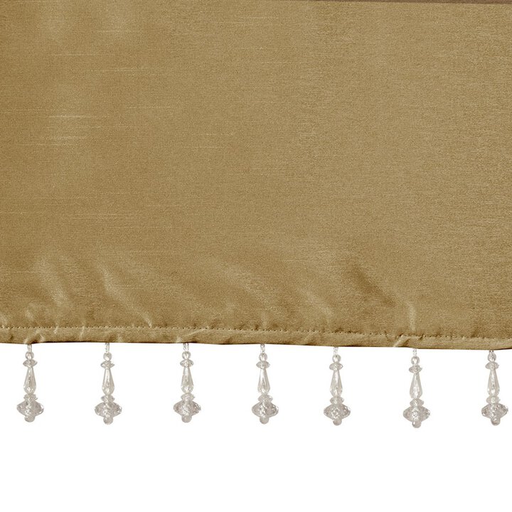 Madison Park Emilia Lightweight Faux Silk Valance With Beads in Bronze, 50x26" MP41-4456 - Image 7