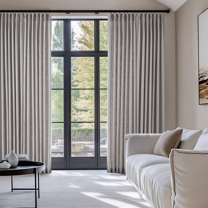 Madison Park Emery 300gsm poly linen with 7 pinch pleat per pc in Grey, 2-PK 40x84" MP40-8909 - Image 4