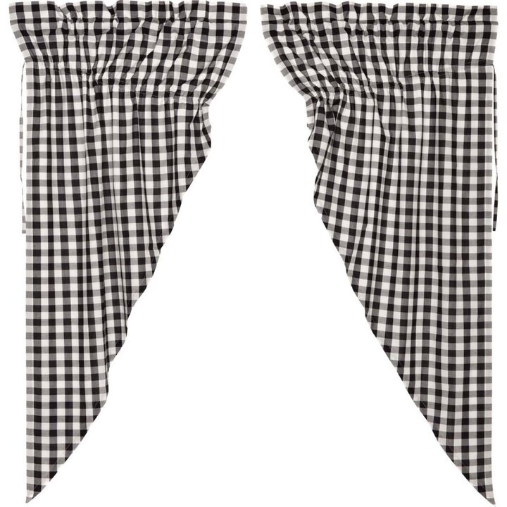 Annie Buffalo Black Check Prairie Short Panel Set of 2 63x36x18 - Image 2