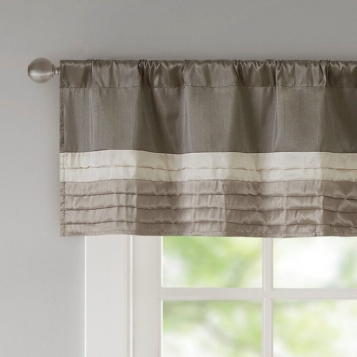 Madison Park Amherst Polyoni Pintuck Window Valance in Natural, 50x18" MP41-2227 - Image 2