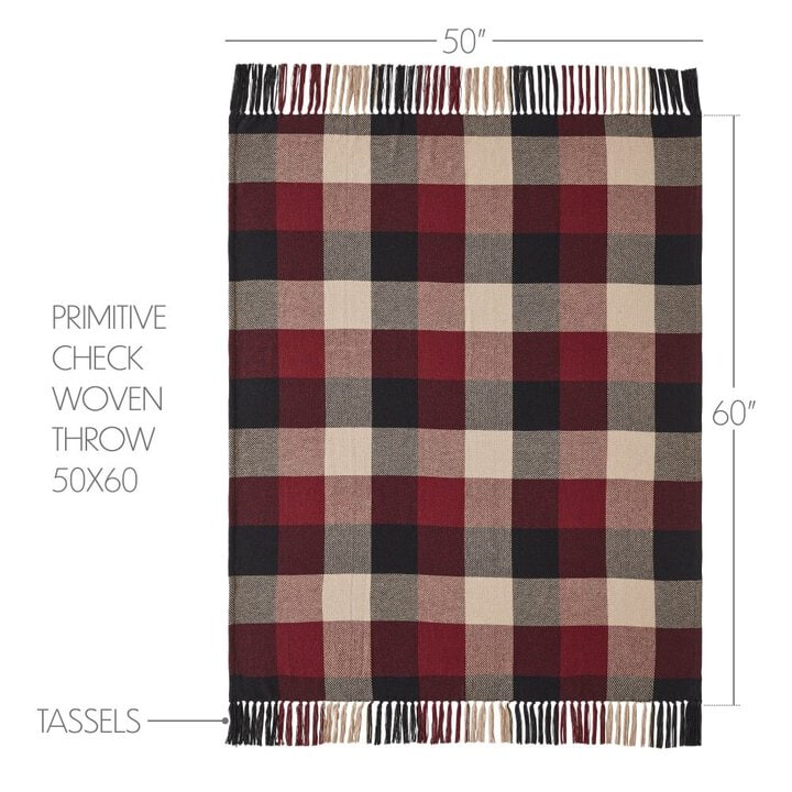 Heritage Farms Primitive Check Woven Throw 50x60 - Image 4