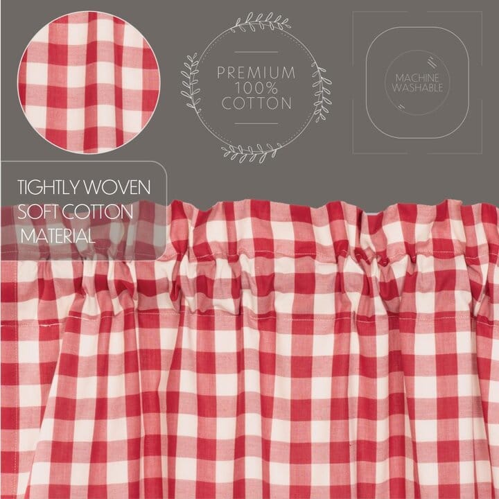 Annie Buffalo Red Check Prairie Short Panel Set of 2 63x36x18 - Image 7