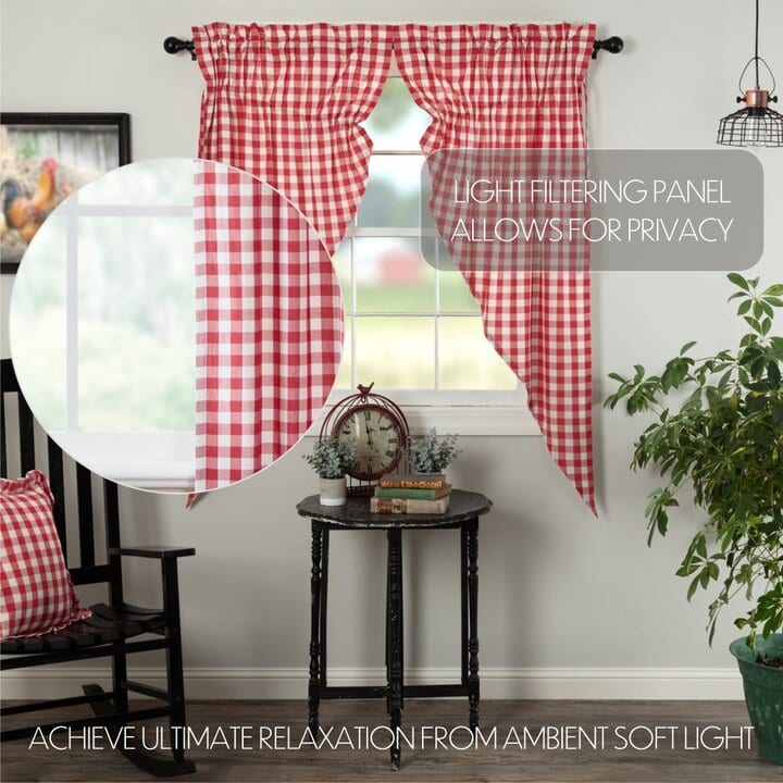Annie Buffalo Red Check Prairie Short Panel Set of 2 63x36x18 - Image 6