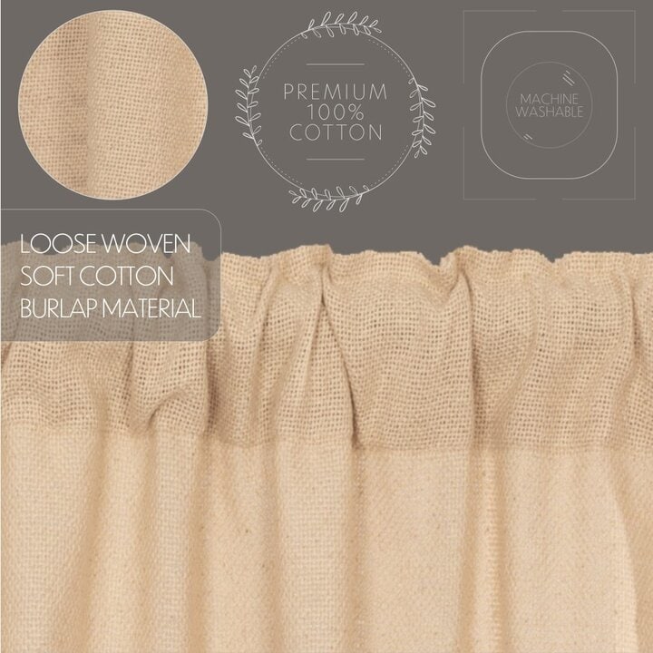 Burlap Vintage Prairie Swag Set of 2 36x36x18 - Image 7